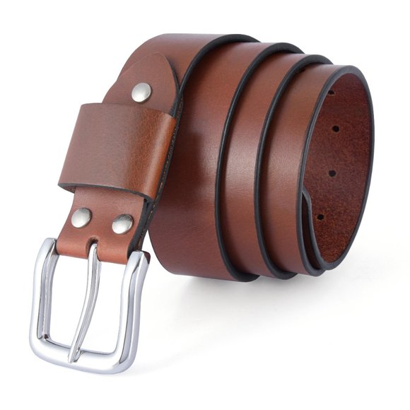 Hand Crafted 100% Genuine Mustard Brown Leather Mens Belt - Free Personalization